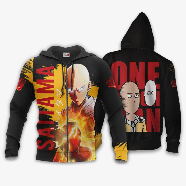 Saitama Hoodie Funny and Cool One Punch Man Anime Merch Clothes GearAnime