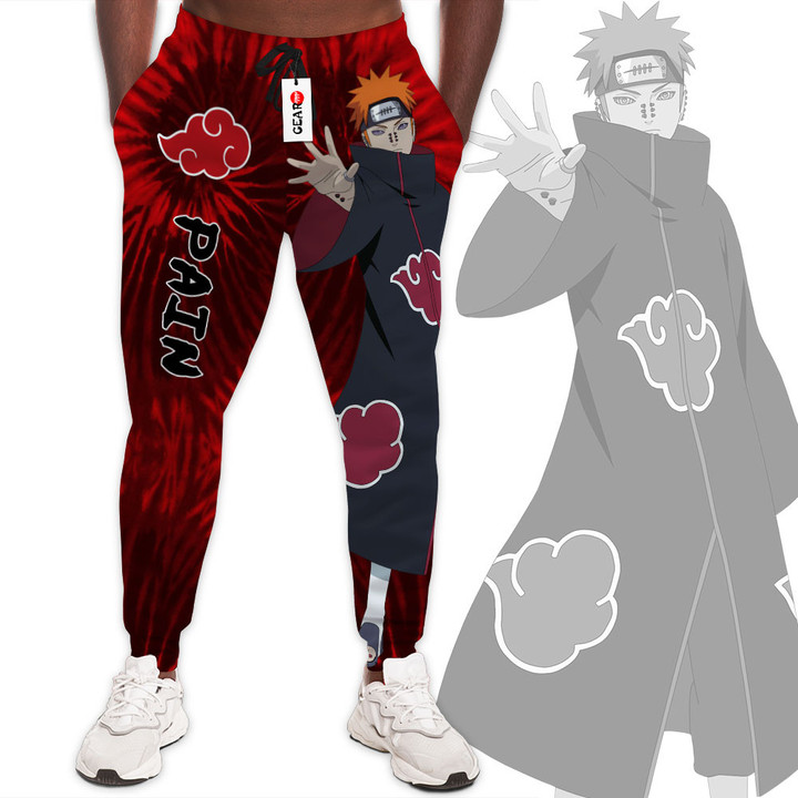 Pain Jogger Pants Custom Anime Akatsuki Sweatpants Tie Dye Style