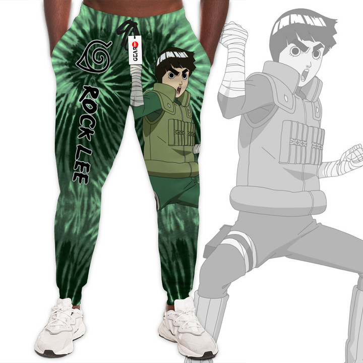 Rock Lee Jogger Pants Custom Anime Sweatpants Tie Dye Style Merch