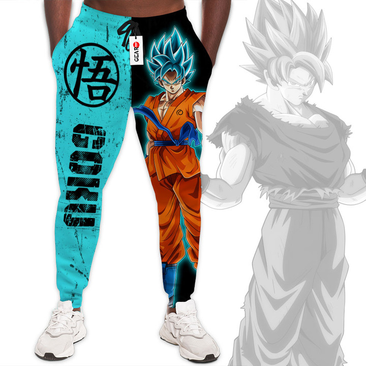 Goku Saiyan Blue Anime Sweatpants Custom For Dragon Ball Fans