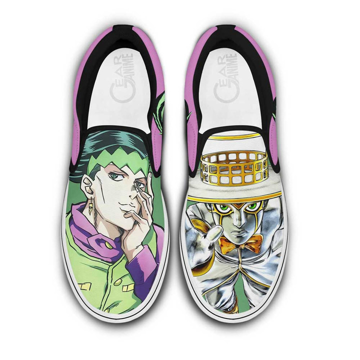 Rohan Kishibe Slip On Sneakers Custom Anime JoJo's Bizarre Adventure Shoes - 1 - Gearotaku
