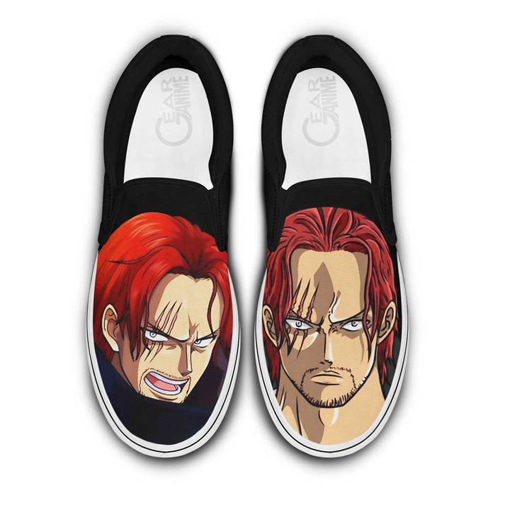 Shanks Red Hair Slip On Sneakers Custom Anime One Piece Shoes - 1 - Gearotaku