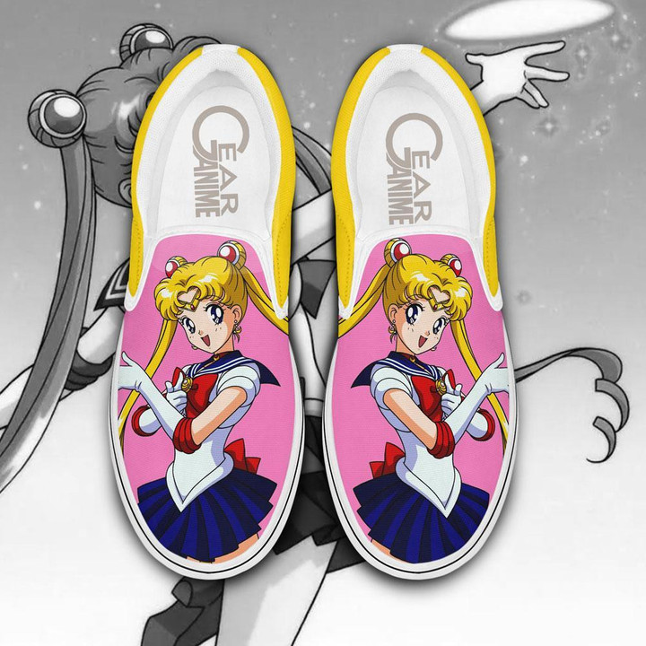 Sailor Moon Slip On Sneakers Anime Sailor Moon Custom Shoes - 1 - Gearotaku