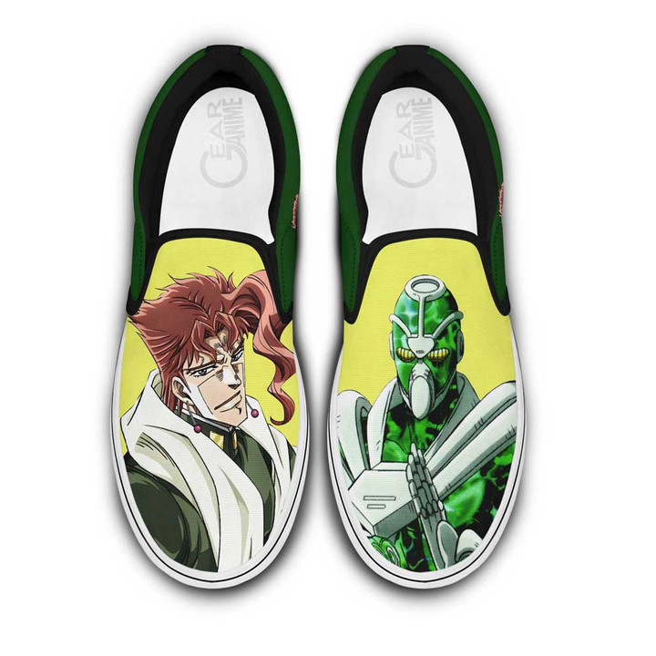 Noriaki Kakyoin Slip On Sneakers Custom Anime JoJo's Bizarre Adventure Shoes - 1 - Gearotaku