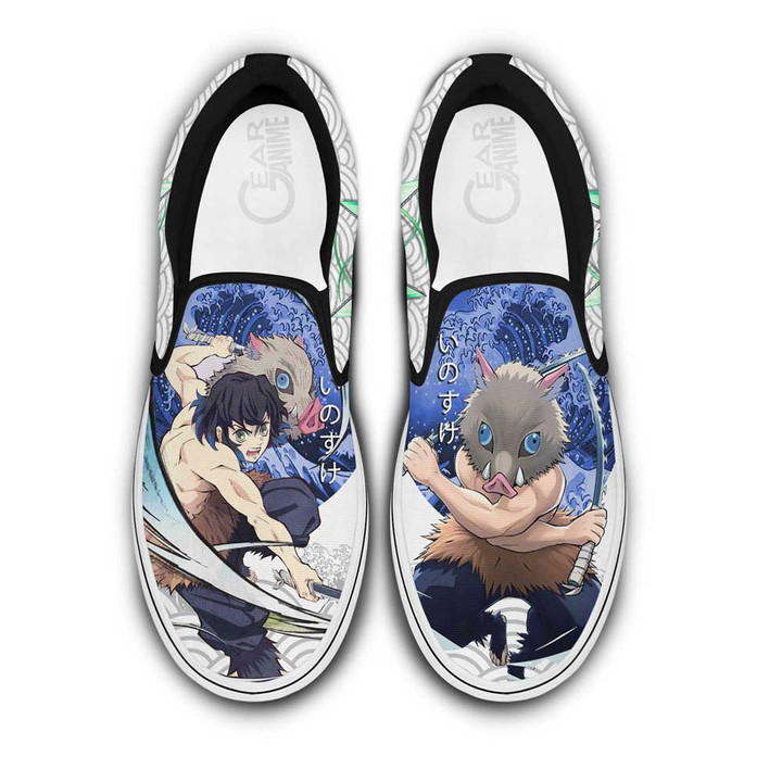 Inosuke Slip On Sneakers Custom Anime Demon Slayer Shoes - 1 - Gearotaku