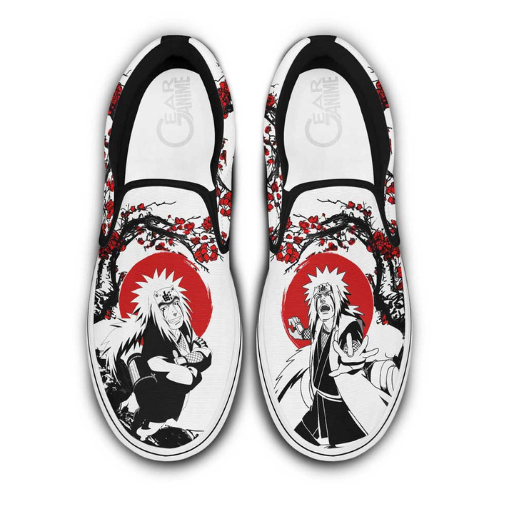 Jiraiya Slip On Sneakers Custom Japan Blossom Anime Shoes - 1 - Gearotaku