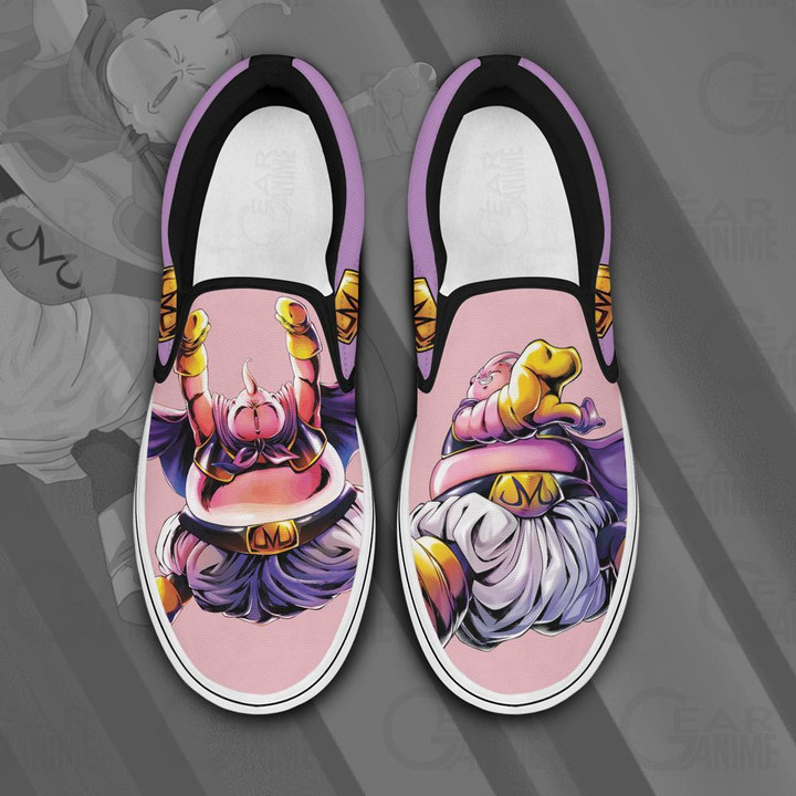 Fat Buu Slip On Sneakers Dragon Ball Custom Anime Shoes PN11 - 1 - Gearotaku