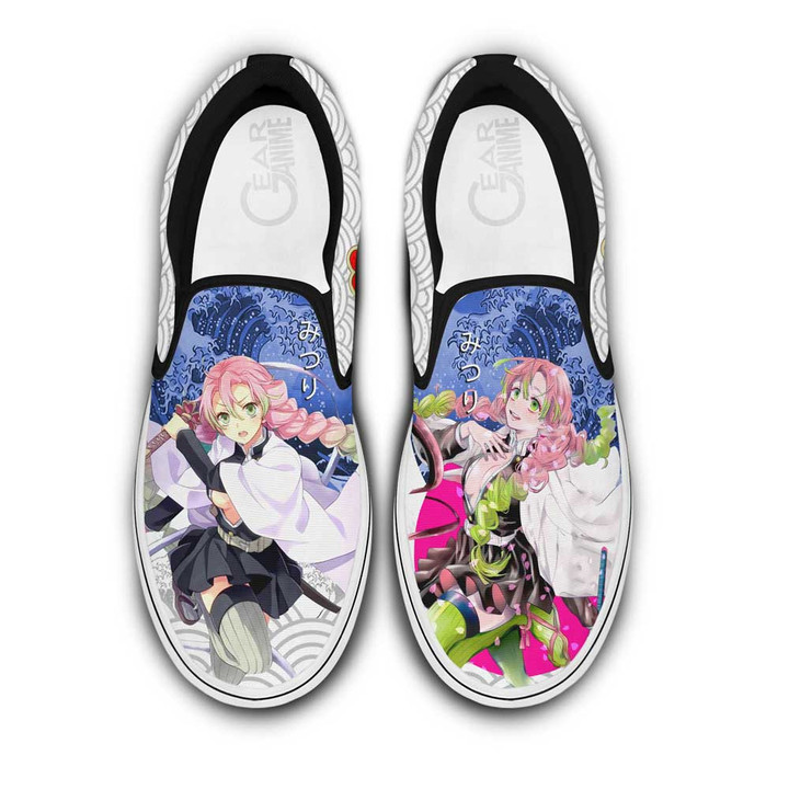Mitsuri Kanroji Slip On Sneakers Custom Anime Demon Slayer Shoes - 1 - Gearotaku