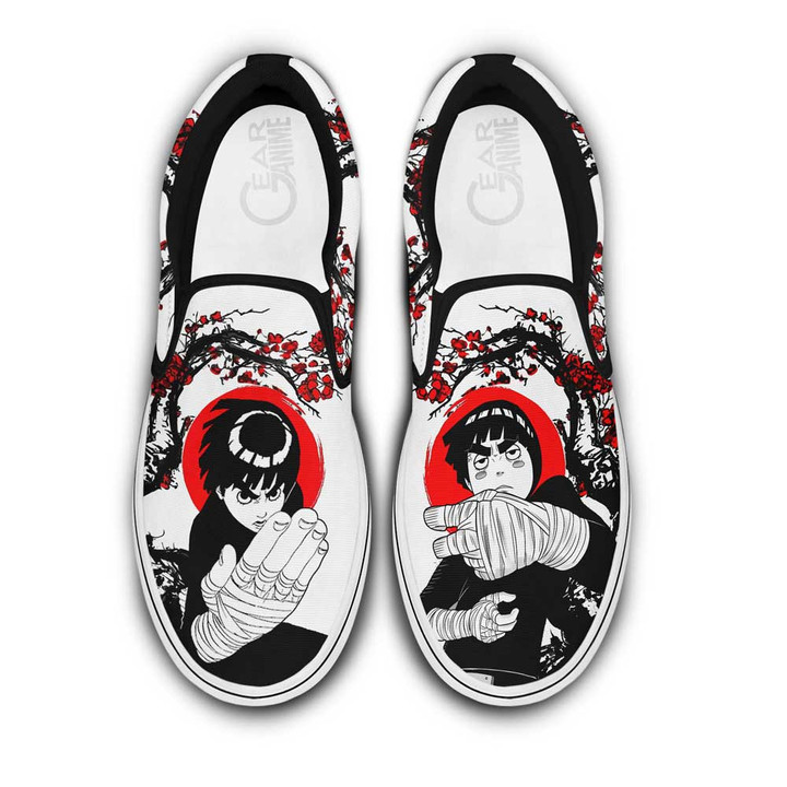 Rock Lee Slip On Sneakers Custom Japan Blossom Anime Shoes - 1 - Gearotaku