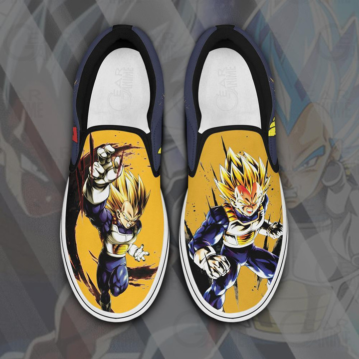 Vegeta Saiyan Slip On Sneakers Canvas Dragon Ball Custom Anime Shoes - 1 - Gearotaku