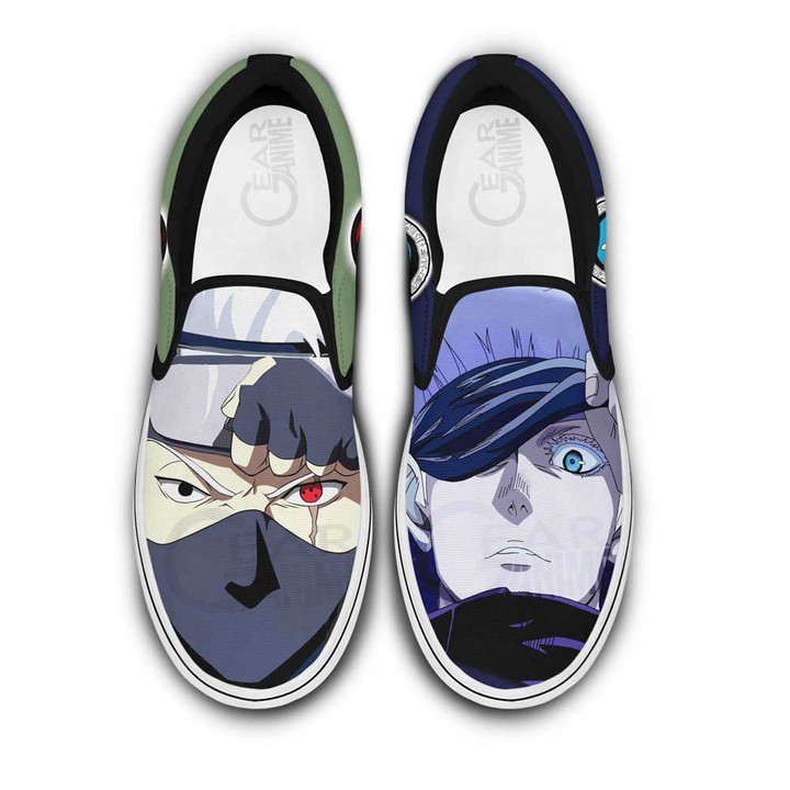 Kakashi Hatake and Satoru Gojo Slip-on Shoes Custom Anime Canvas Shoes