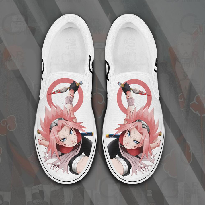 Haruno Sakura Slip On Sneakers Custom Anime Shoes PN12 - 1 - Gearotaku