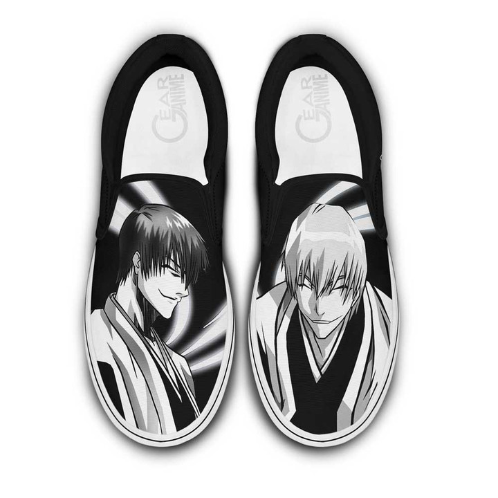 Gin Ichimaru Slip On Sneakers Custom Anime Bleach Shoes - 1 - Gearotaku