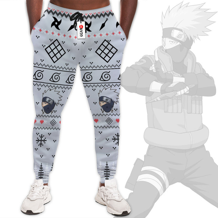 Kakashi Hatake Joggers Custom Anime Ugly Christmas Sweatpants