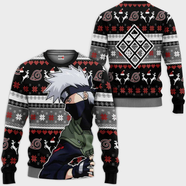 Kakashi Hatake Ugly Christmas Sweater Custom Anime Xmas Merch Gear Otaku