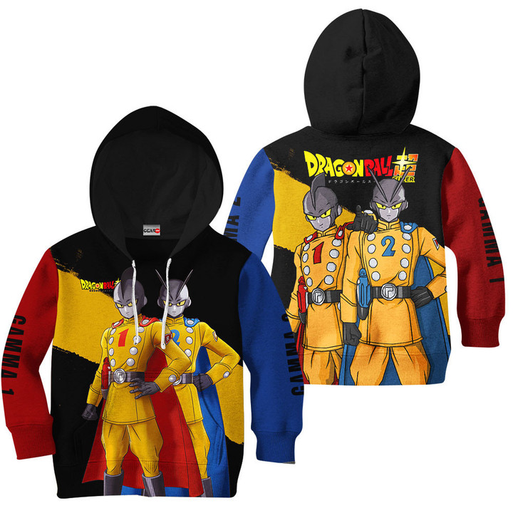 Gamma 1 and Gamma 2 Kids Hoodie Dragon Ball Super Custom Anime Merch Clothes Gear Otaku