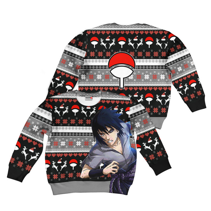 Sasuke Uchiha Kids Ugly Christmas Sweater Custom Anime Xmas Merch Gear Otaku