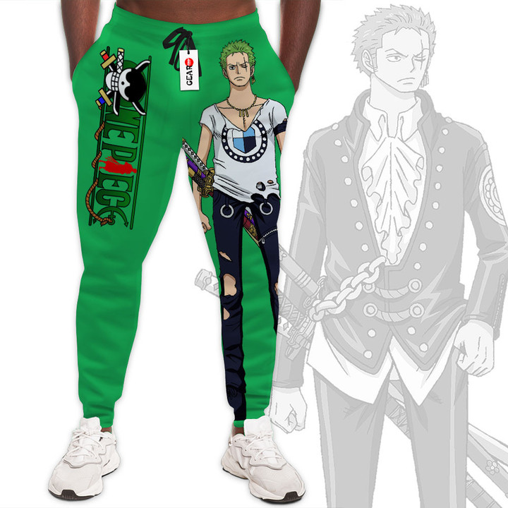 One Piece Red Zoro Custom Anime Sweatpants Gear Otaku