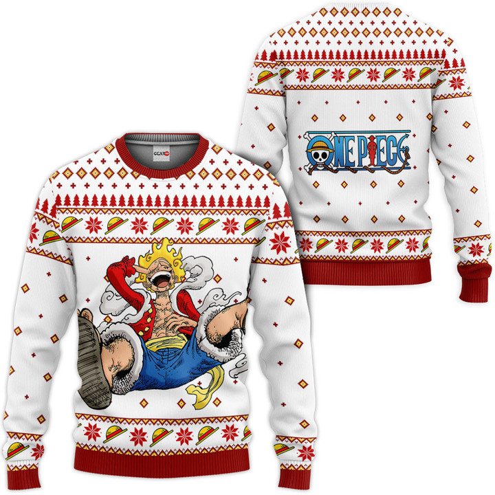 One Piece Luffy Gear 5 Custom Anime Ugly Christmas Sweater VA1808 Gear Otaku