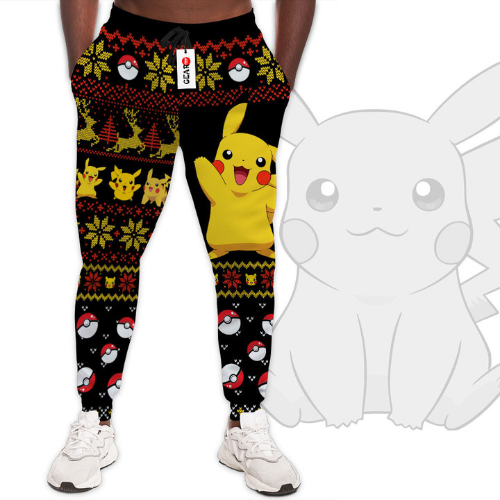 Pokemon Pikachu Custom Anime Christmas Ugly Sweatpants Gear Otaku