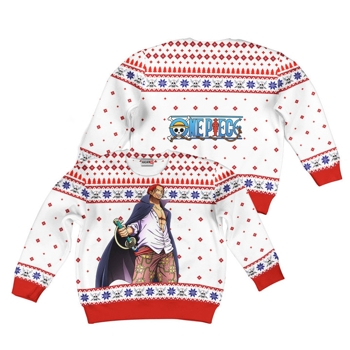 One Piece Shanks Kids Anime Ugly Christmas Sweater Gear Otaku