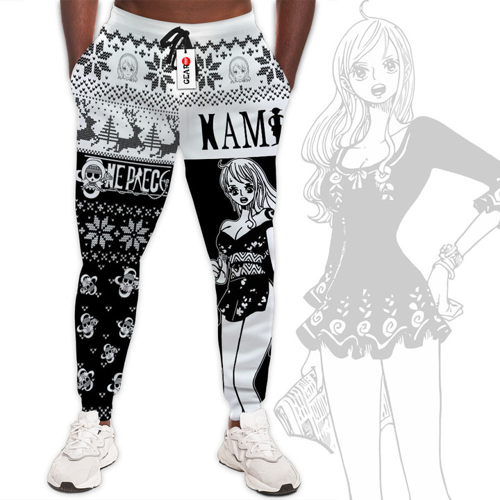 One Piece Nami Custom Anime Christmas Ugly Sweatpants Gear Otaku