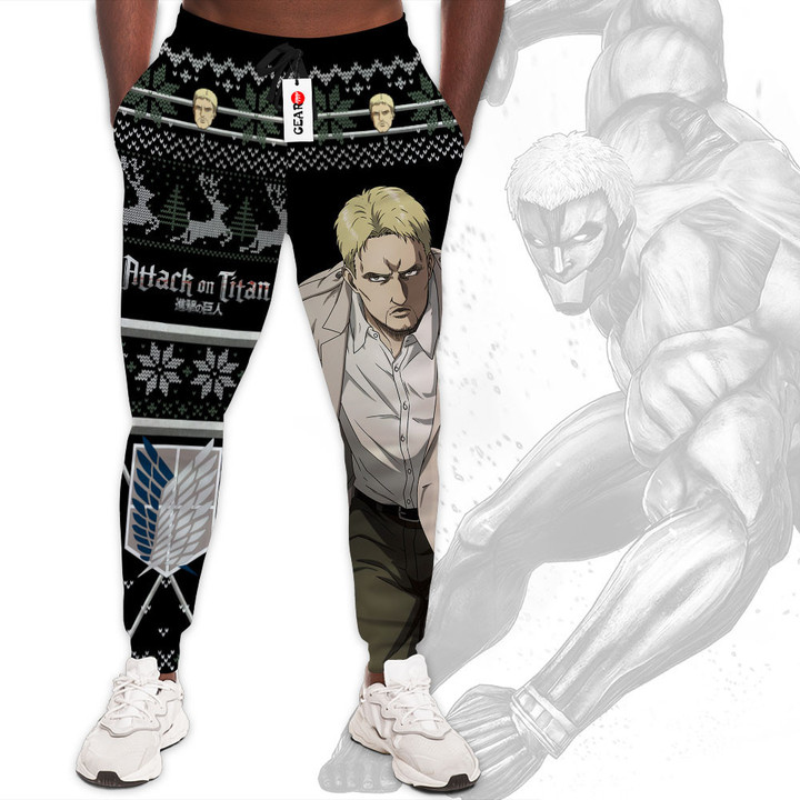 Attack On Titan Reiner Braun Custom Anime Christmas Ugly Sweatpants Gear Otaku