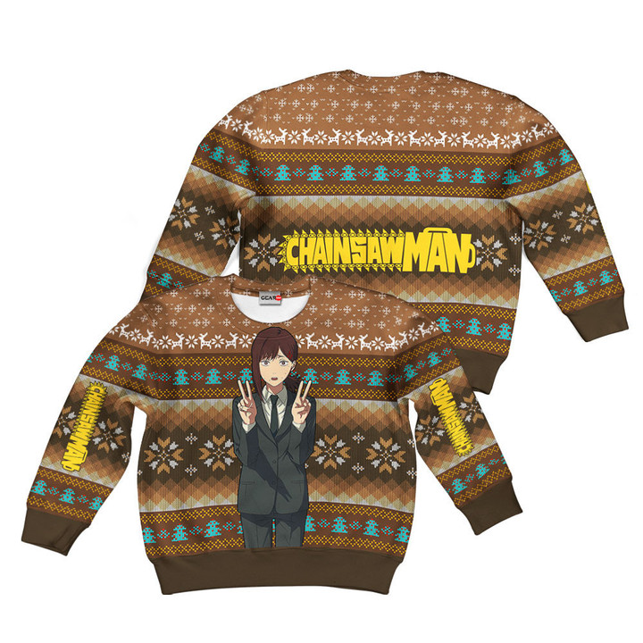 Chainsaw Man Kobeni Higashiyama Kids Ugly Christmas Sweater Custom For Anime Fans Gear Otaku