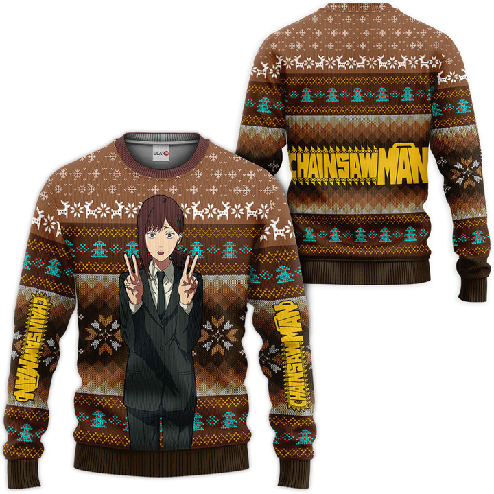 Chainsaw Man Kobeni Higashiyama Ugly Christmas Sweater Custom For Anime Fans Gear Otaku