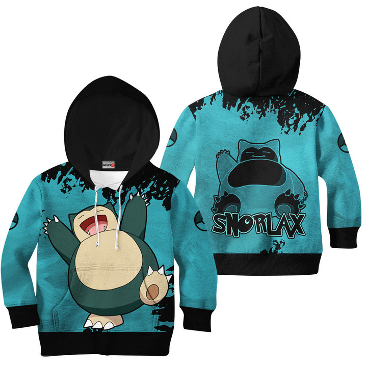 Pokemon Snorlax Kids Hoodie Custom Anime Merch Clothes Gear Otaku