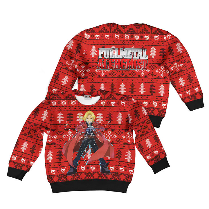 Fullmetal Alchemist Edward Elric Custom Anime Kids Ugly Christmas Sweater Gear Otaku