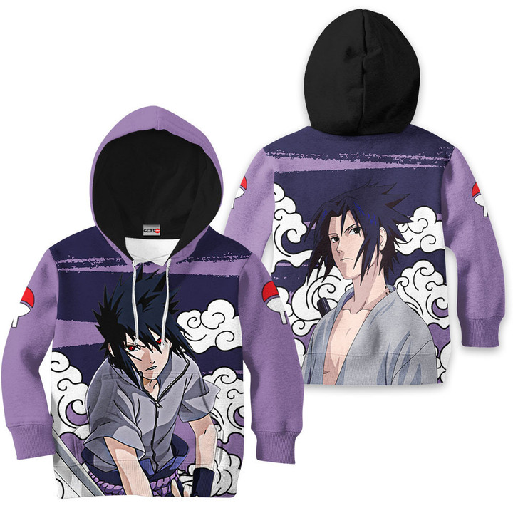 Sasuke Uchiha Kids Hoodie Custom Anime Merch Clothes Gear Otaku