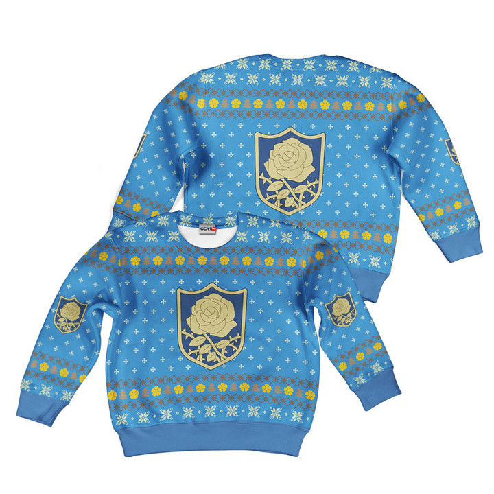 Black Clover Blue Rose Custom Anime Kids Ugly Christmas Sweater Gear Otaku