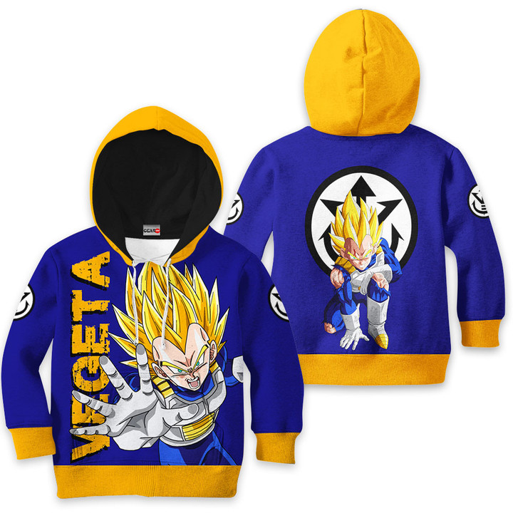 Dragon Ball Vegeta Super Saiyan Kids Hoodie Custom Anime Merch Clothes Gear Otaku