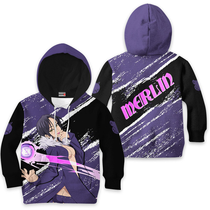 Seven Deadly Sins Merlin Kids Hoodie Custom Anime Merch Clothes PT0711 Gear Otaku