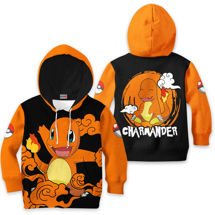 Pokemon Charmander Kids Hoodie Custom Anime Merch Clothes PT0901 Gear Otaku