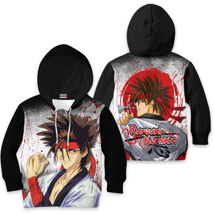 Rurouni Kenshin Sanosuke Sagara Anime Kids Hoodie Custom Clothes PT1801 Gear Otaku