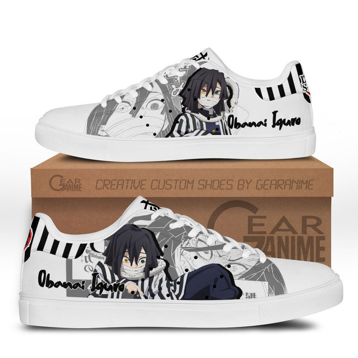Demon Slayer Obanai Iguro Skate Sneakers Custom Anime Shoes - 1 - GearOtaku