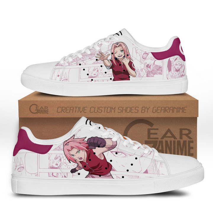 Sakura Haruno Skate Sneakers Custom NRT Anime Shoes - 1 - GearOtaku