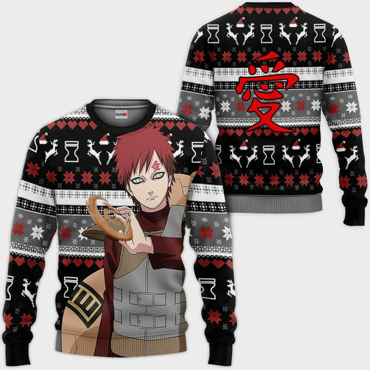 Gaara Ugly Christmas Sweater Custom Anime Xmas Merch Gear Otaku
