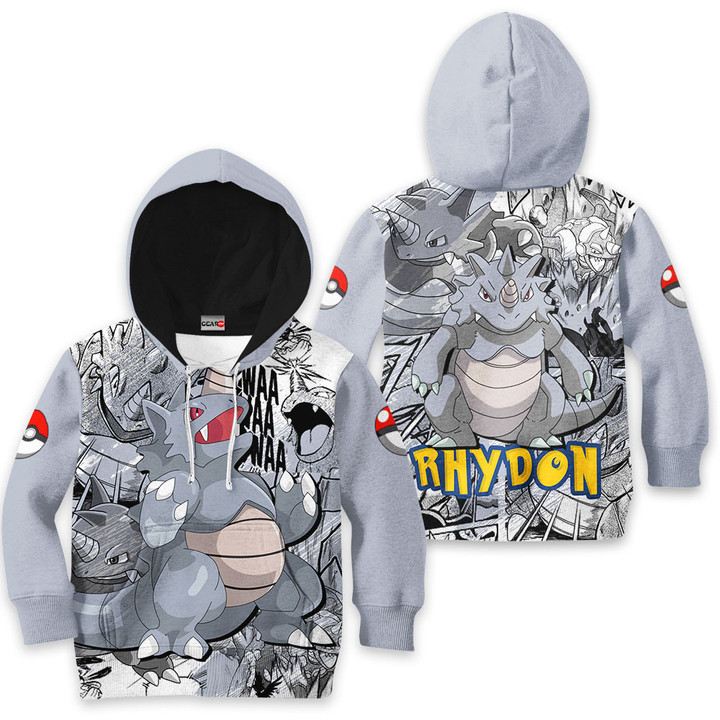 Rhydon Kids Hoodie Custom Manga Anime Clothes PT2303 Gear Otaku