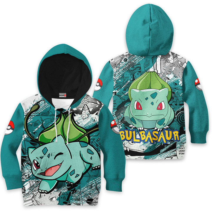 Bulbasaur Kids Hoodie Custom Manga Anime Clothes PT2303 Gear Otaku