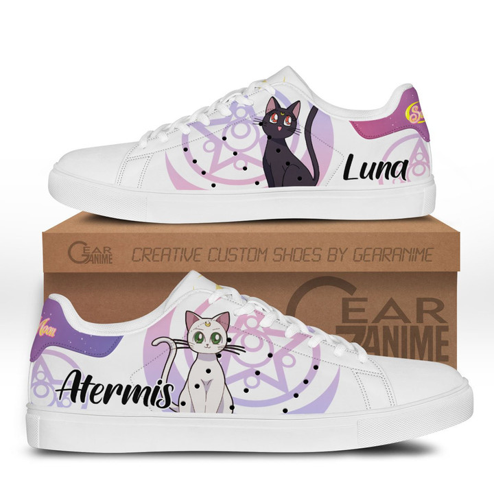 Atermis And Luna Skate Sneakers Custom Anime Sailor Moon Shoes - 1 - GearOtaku