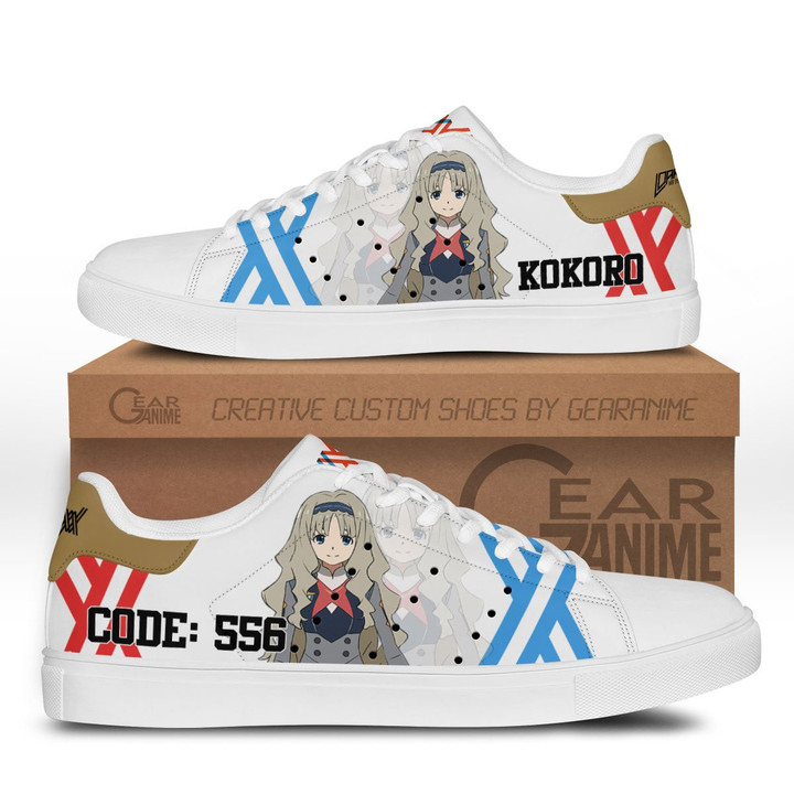 Darling in the Franxx Kokoro Code:556 Skate Sneakers Custom Anime Shoes - 1 - GearOtaku