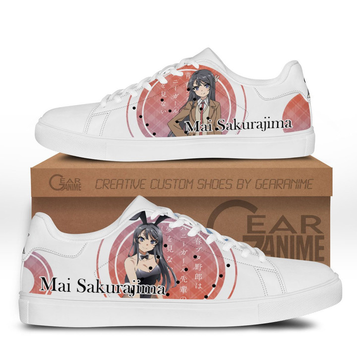 Mai Sakurajima Skate Sneakers Custom Anime Bunny Girl Senpai Shoes - 1 - GearOtaku