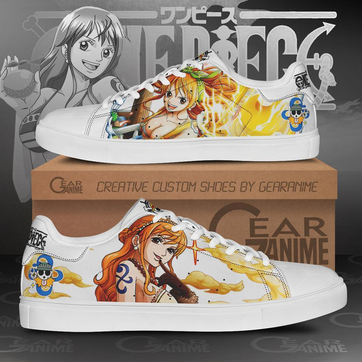 Nami Skate Shoes One Piece Custom Anime Shoes - 1 - GearOtaku