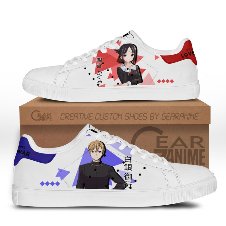 Kaguya-sama Love Is War Miyuki and Kaguya Skate Sneakers Custom Anime Shoes - 1 - GearOtaku