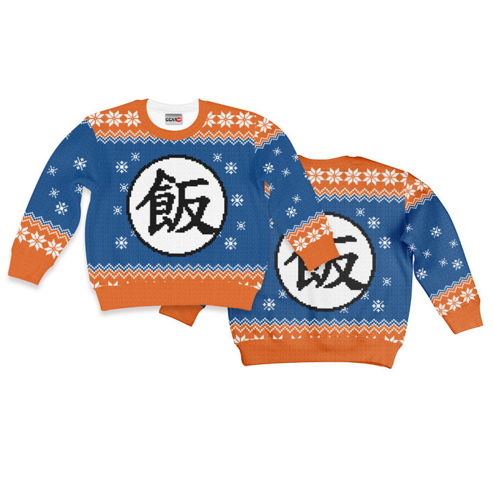 Gohan Symbol Kids Ugly Sweater Christmas Hoodie Gear Otaku