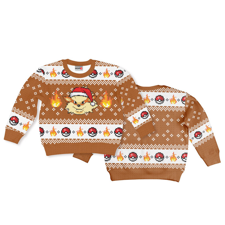 Arcanine Kids Ugly Sweater Christmas Kids Hoodie VA0108 Gear Otaku