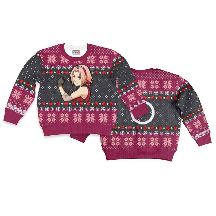 Sakura Haruno Kids Ugly Sweater Christmas Hoodie Gear Otaku